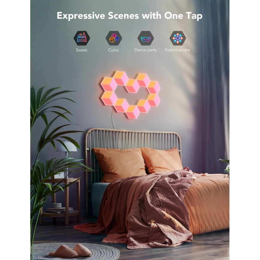 Govee - SETTI 10x LED-valo Glide Hexa Pro LED Smart RGBIC Wi-Fi