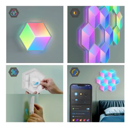 Govee - SETTI 10x LED-valo Glide Hexa Pro LED Smart RGBIC Wi-Fi