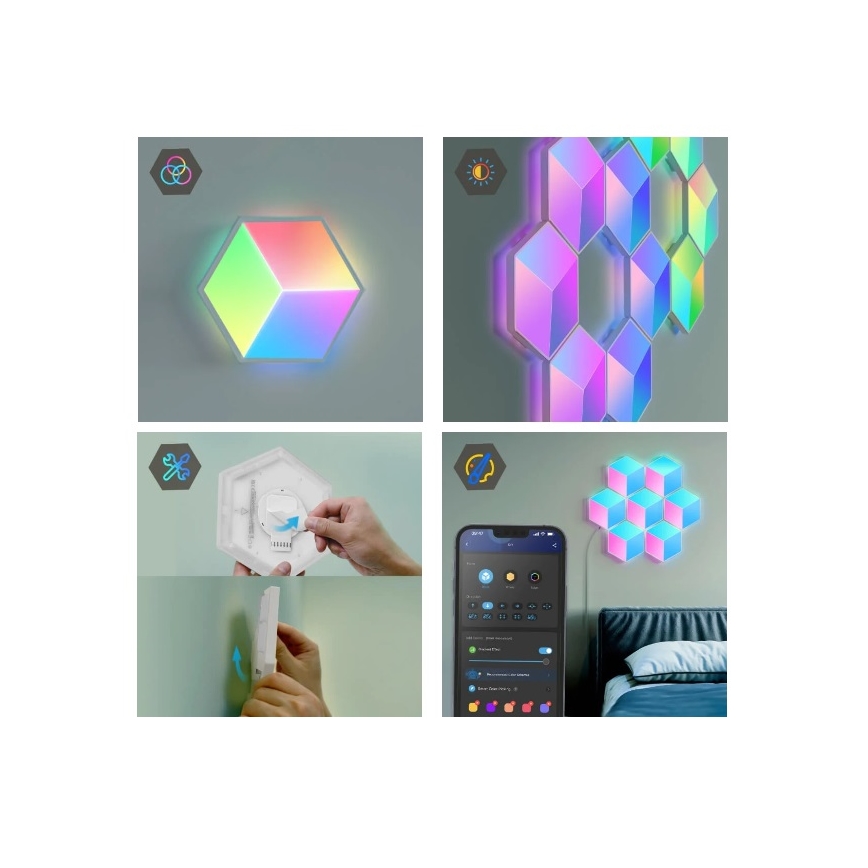 Govee - SETTI 10x LED-valo Glide Hexa Pro LED Smart RGBIC Wi-Fi