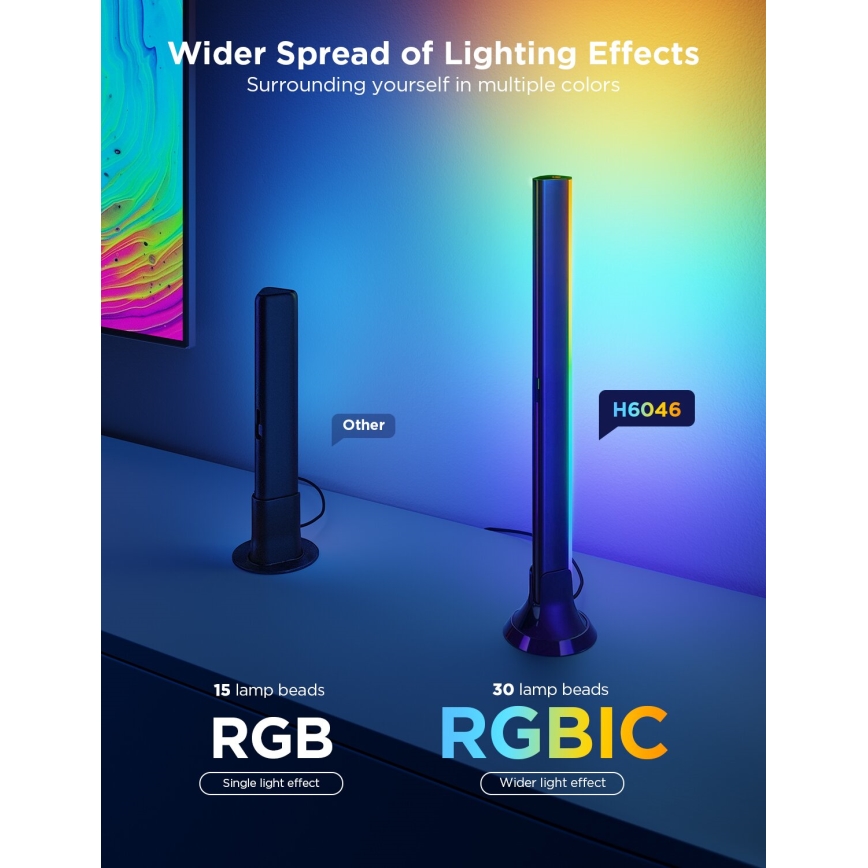 Govee - SETTI 2x Backlight TV 55-65" SMART LED taustavalo RGBICW Wi-Fi