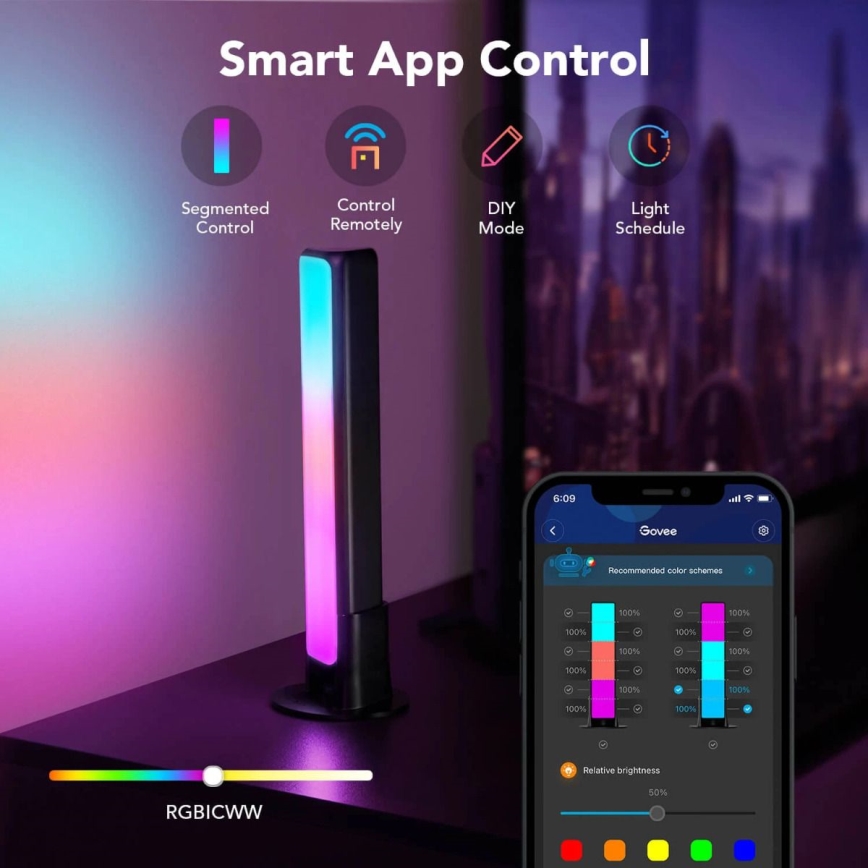 Govee - SETTI 2x Flow Plus SMART LED TV & Gaming - RGBICWW Wi-Fi