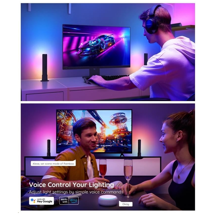 Govee - SETTI 2x Flow Plus SMART LED TV & Gaming - RGBICWW Wi-Fi