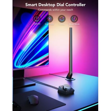 Govee - SETTI 2x Smart Gaming Wi-Fi LED RGBIC Panels + Smart Dual + kauko-ohjaus