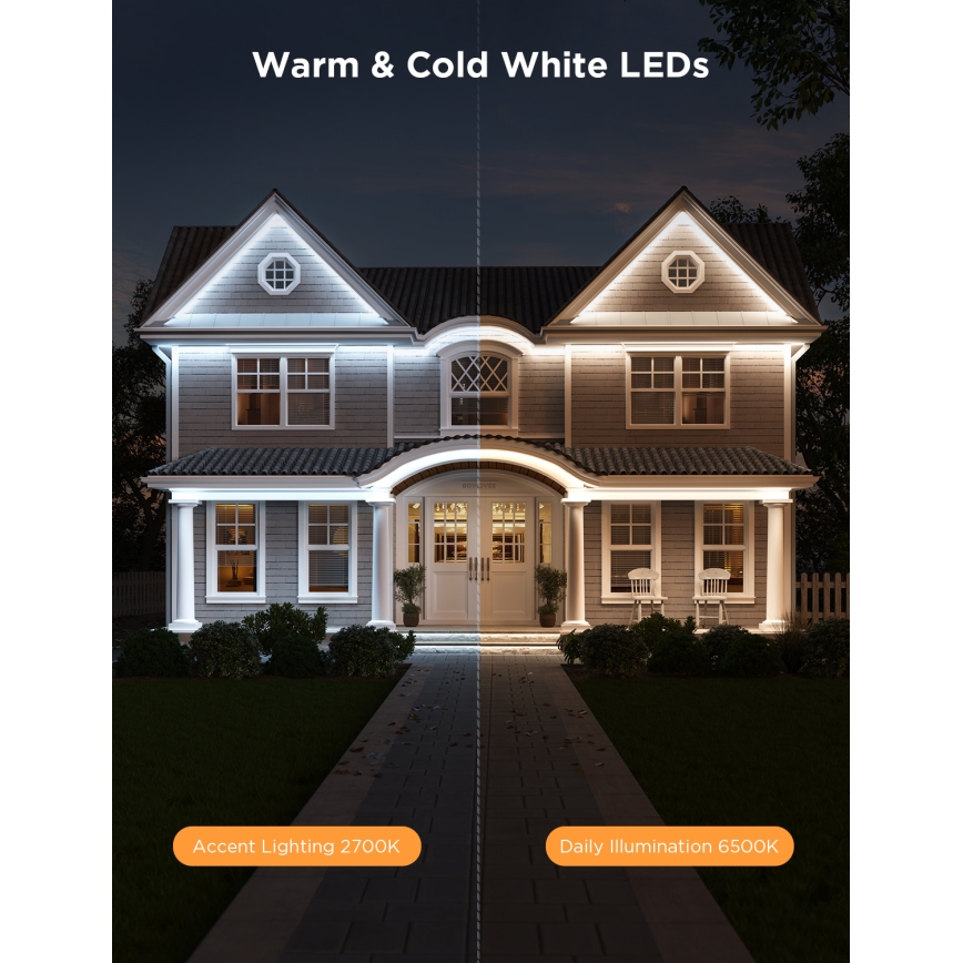 Govee - Ulkotila Pro SMART RGBICWW ulko LED-nauha 10m 2700-6500K Wi-Fi IP65