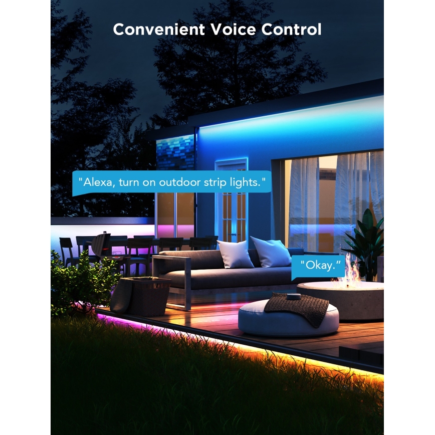 Govee - Ulkotila Pro SMART RGBICWW ulko LED-nauha 10m 2700-6500K Wi-Fi IP65