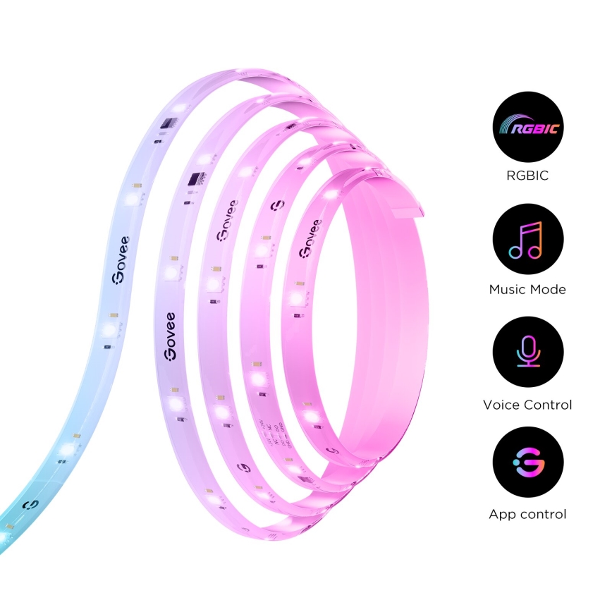 Govee - Wi-Fi RGBICW Smart PRO LED-nauha 5m MATTER  - erityisen kestävä
