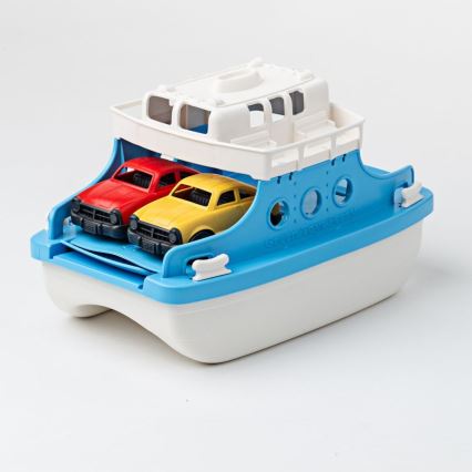 Green Toys - Lautta autoilla valkoinen/sininen