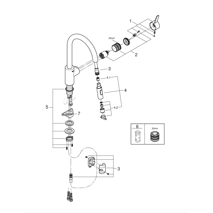 GROHE 31481001 - Keittiöhana EUROSMART COSMOPOLITAN, kiiltävä kromi