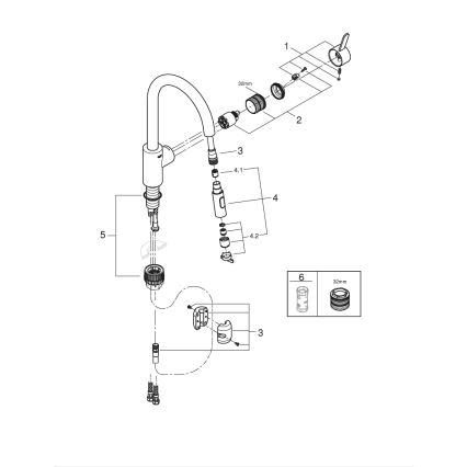 GROHE 31481001 - Keittiöhana EUROSMART COSMOPOLITAN, kiiltävä kromi