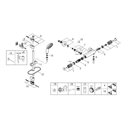 GROHE 34791001 - Termostaattinen suihkusetti PRECISION FEEL 600 mm kromi