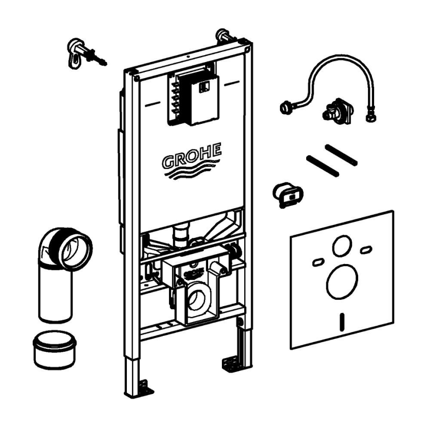 GROHE 36509SH0 - 4-in-1-setti RAPID SLX 1,13 m ruostumaton teräs
