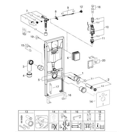 GROHE 38528001 - RAPID SL WC-moduuli 1,13 m valkoinen