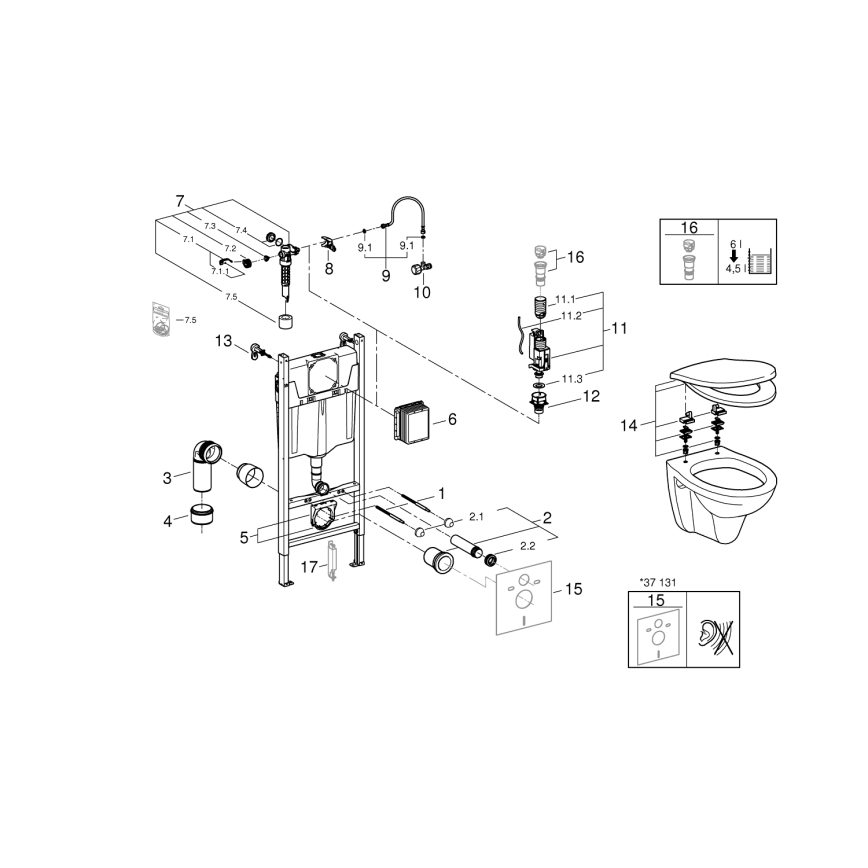 GROHE 39116000 - 4-in-1-setti SOLIDO COMPACT 1,13 m durovalkoinen