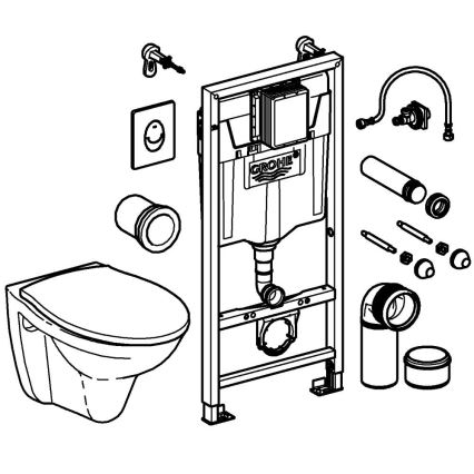 GROHE 39192000 - 4-in-1-setti SOLIDO 1,13 m durovalkoinen