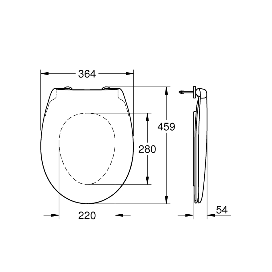 GROHE 39492000 - WC-istuin BAU CERAMIC durovalkoinen