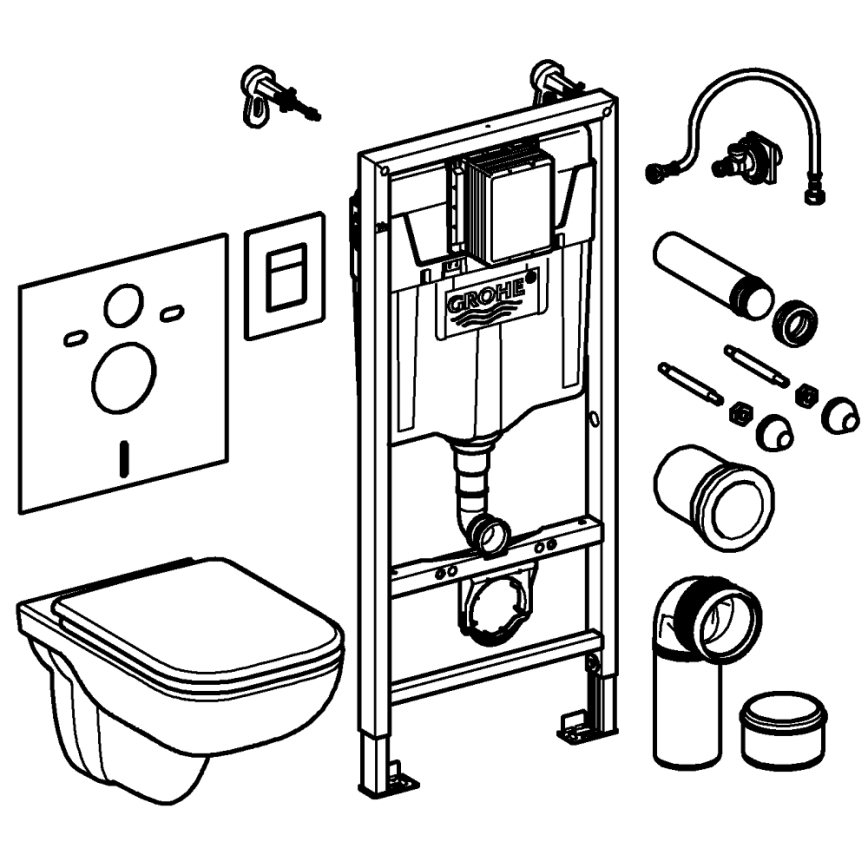 GROHE 39817000 - SOLIDO WC-setti 1,13 m keramiikka/valkoinen