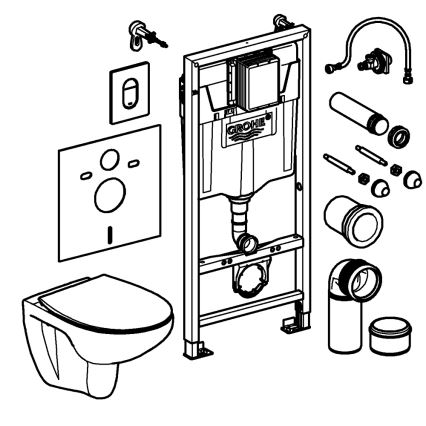 GROHE 39902000 - WC-istuin SOLIDO 230 x 500 x 1130 keramiikka/valkoinen