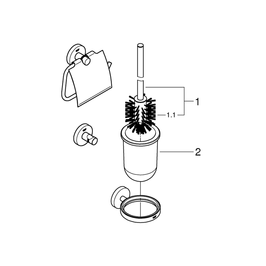 GROHE 40407001 - ESSENTIALS-tarvikesarja, kiiltävä kromi
