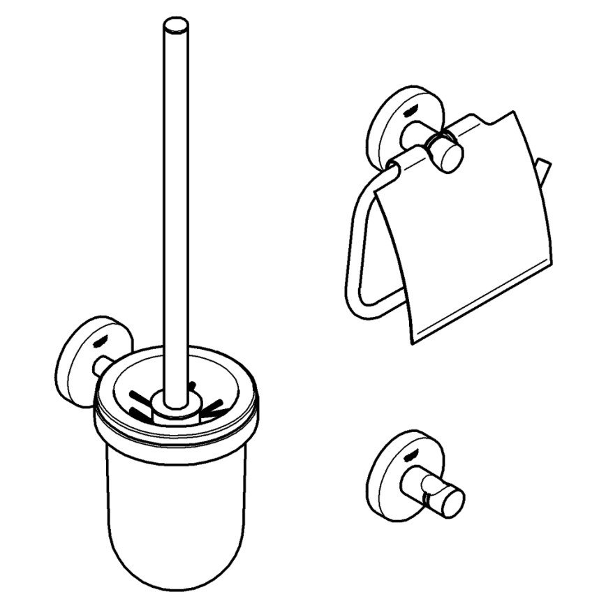 GROHE 40407001 - ESSENTIALS-tarvikesarja, kiiltävä kromi