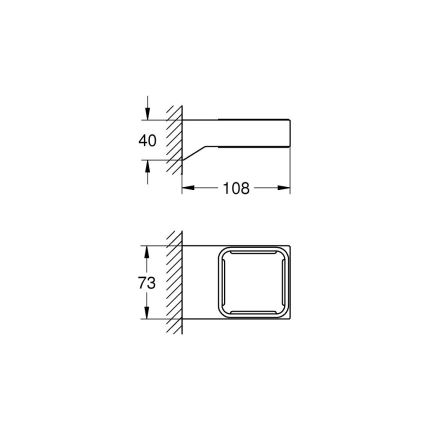 GROHE 40865000 - Kiinnike SELECTION CUBE kiillotettu kromi