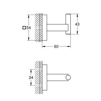 GROHE 40961000 - START CUBE kylpytakin koukku, kiiltävä kromi