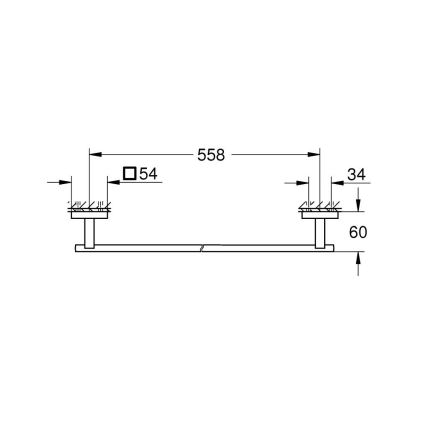 GROHE 41089DC0 - START CUBE pyyhetanko 600 mm, ruostumaton teräs