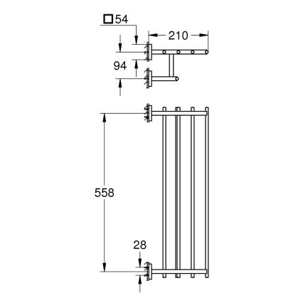 GROHE 41099000 - Monitoiminen pyyheteline START CUBE 600 mm kiiltävä kromi