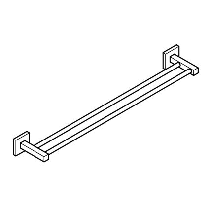 GROHE 41104DC0 - Kaksinkertainen pyyheteline QUICKFIX START CUBE 654 mm, ruostumattomasta teräksestä
