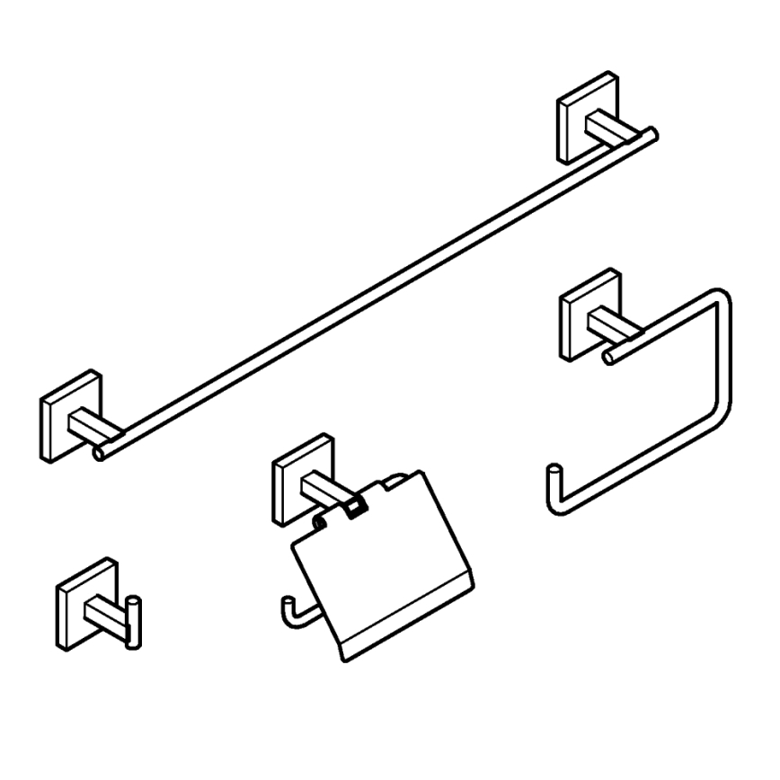 GROHE 41115DC0 - START CUBE -tarvikesarja 558 mm kiiltävä kromi