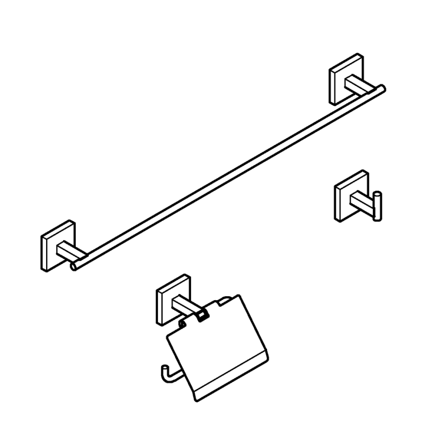 GROHE 411242430 - QUICKFIX START CUBE -tarvikesarja, musta