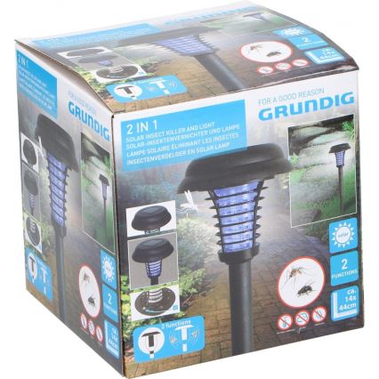 Grundig 12217 - LED-aurinkolamppu ja hyönteisloukku LED / 1xAA