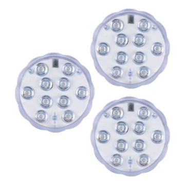 Grundig - 3 kpl himennettäviä RGBW-LED-valaisimia, LED/3W/3xAAA, IP65 + kaukosäädin