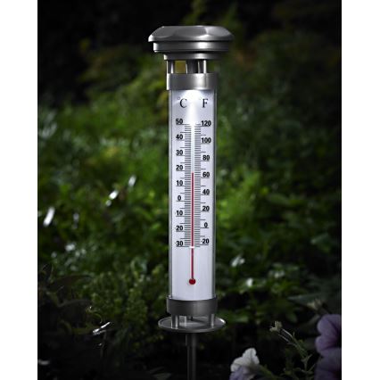 Grundig 89640 - LED-aurinkolamppu lämpömittarilla 1xLED / 1,2V