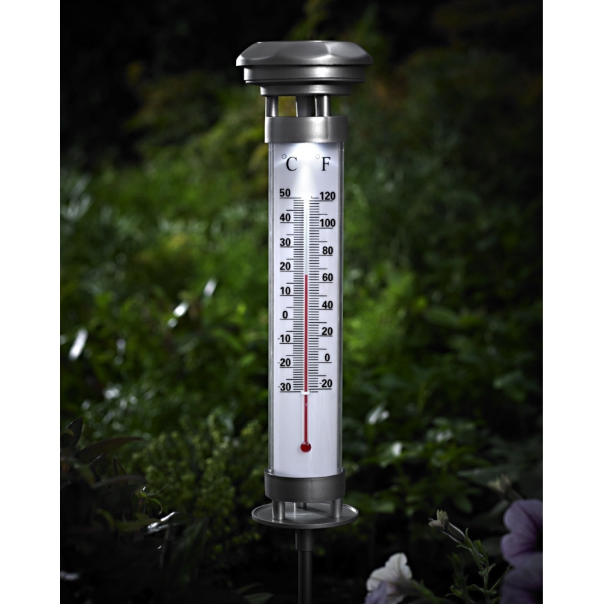Grundig 89640 - LED-aurinkolamppu lämpömittarilla 1xLED / 1,2V