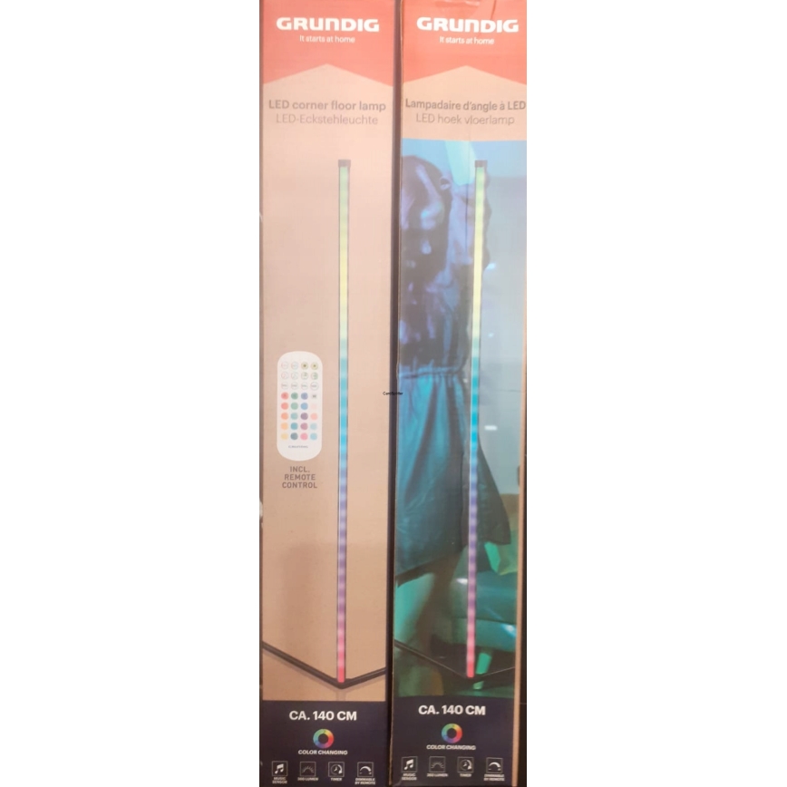 Grundig - himmennettävä RGBW-LED-lattiavalaisin LED/6W/230V + kaukosäädin