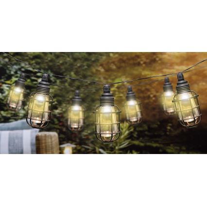 Grundig - LED-aurinkoketju 10xLED 3,8m IP44 lämpimänvalkoinen