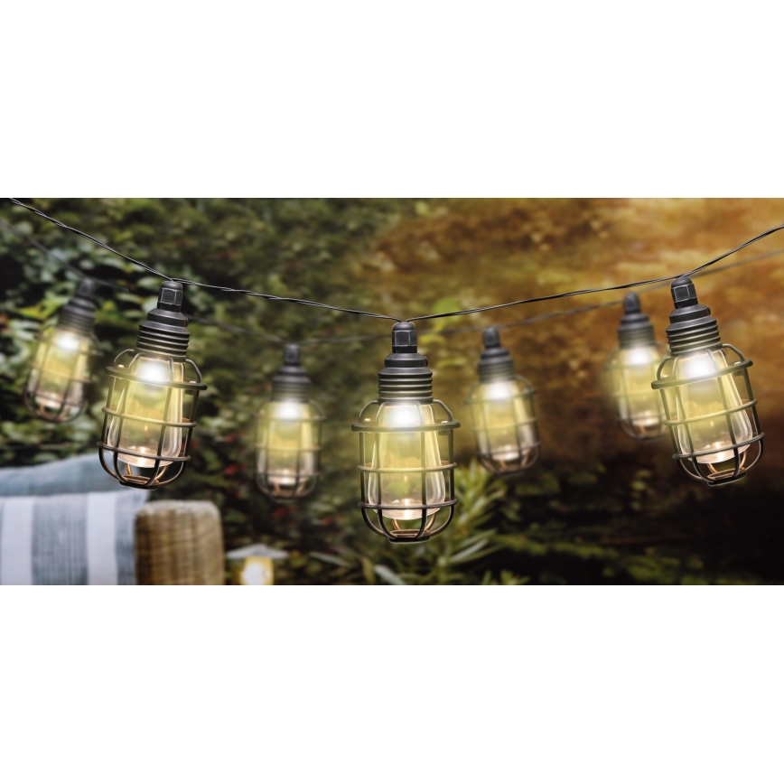Grundig - LED-aurinkoketju 10xLED 3,8m IP44 lämpimänvalkoinen