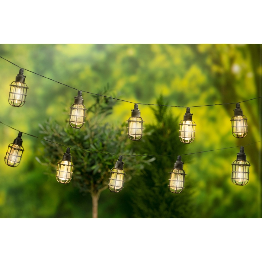 Grundig - LED-aurinkoketju 10xLED 3,8m IP44 lämpimänvalkoinen
