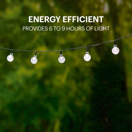 Grundig - LED-aurinkoketju 50xLED/8 toiminnot 6,9m lämpimänvalkoinen