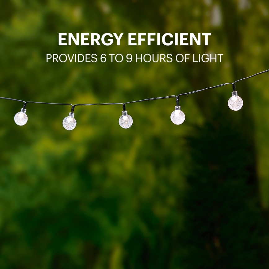 Grundig - LED-aurinkoketju 50xLED/8 toiminnot 6,9m lämpimänvalkoinen