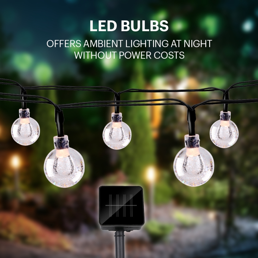 Grundig - LED-aurinkoketju 50xLED/8 toiminnot 6,9m lämpimänvalkoinen