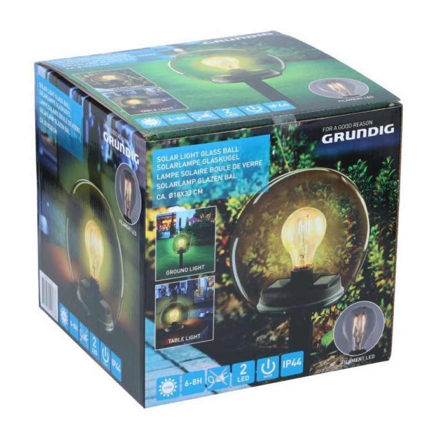 Grundig - LED-aurinkovalaistus LED/3,7V 500 mAh IP44
