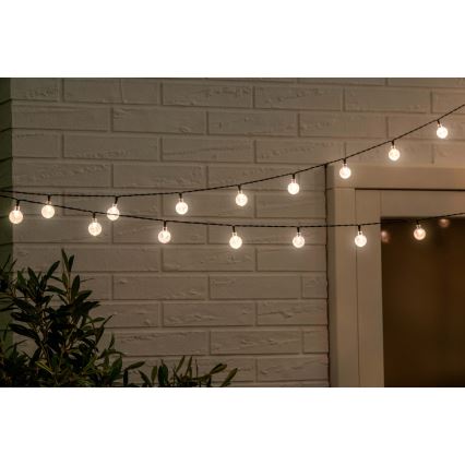 Grundig - LED Himmennettävä aurinko ketju 50xLED/8 toiminnot 9,35m IP44 lämpimänvalkoinen + kauko-ohjaus