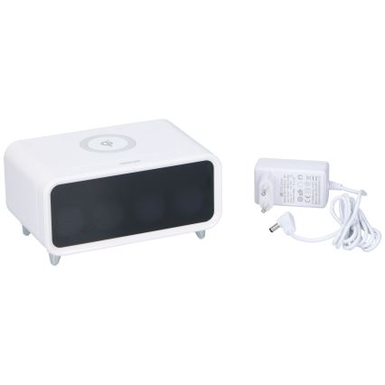 Grundig - LED Himmennettävä yövalo, jossa on herätyskello ja langaton lataus LED/5W/230V