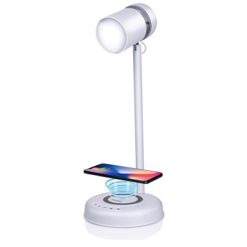 Grundig - LED-pöytälamppu langattomalla latauksella ja kaiuttimella 3-in-1 LED/15W/5V
