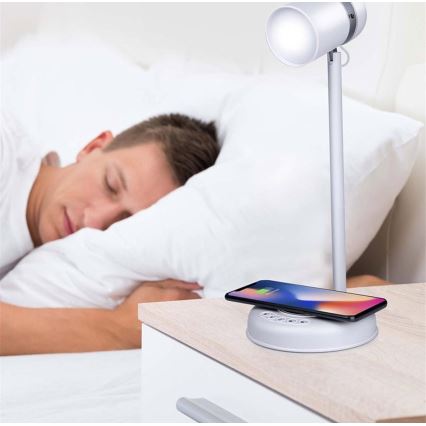 Grundig - LED-pöytälamppu langattomalla latauksella ja kaiuttimella 3-in-1 LED/15W/5V