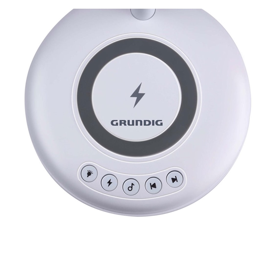 Grundig - LED-pöytälamppu langattomalla latauksella ja kaiuttimella 3-in-1 LED/15W/5V