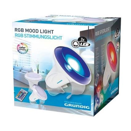 Grundig - LED RGB Himmennettävä pöytävalaisin LED/1W/230V + kaukosäädin