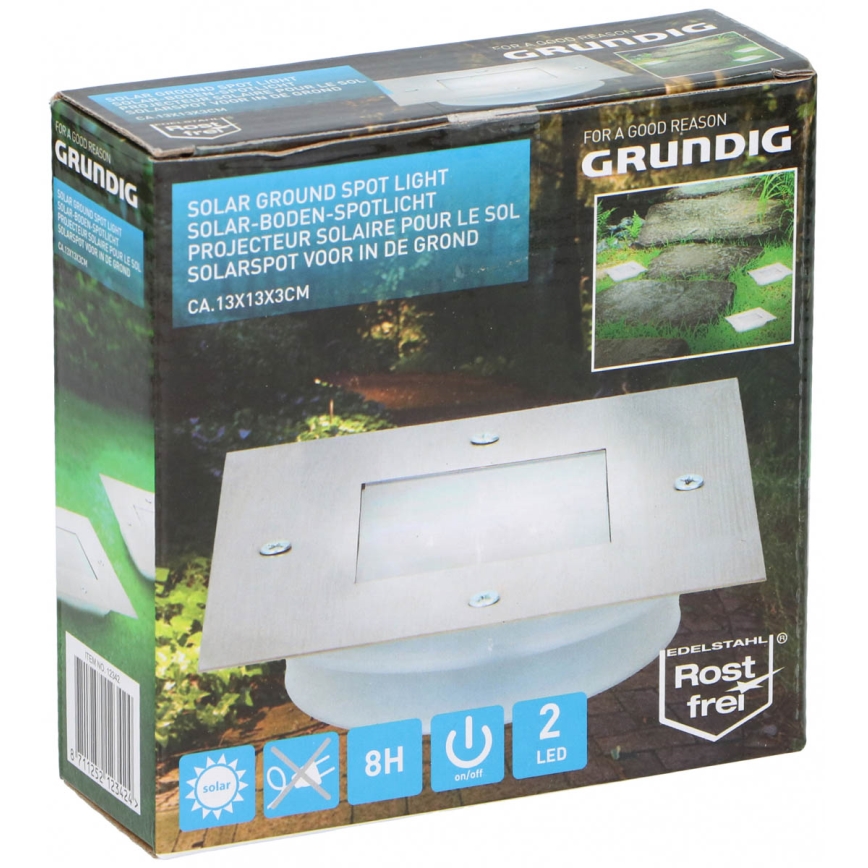 Grundig - LED Upotettava aurinkokennovalo 2xLED/1,2V 600 mAh IP44