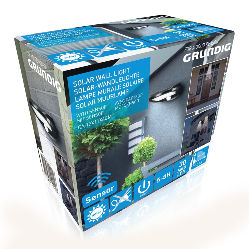 Grundig - SETTI 2x LED-seinäaurinkovalaisin anturilla LED/3,2V